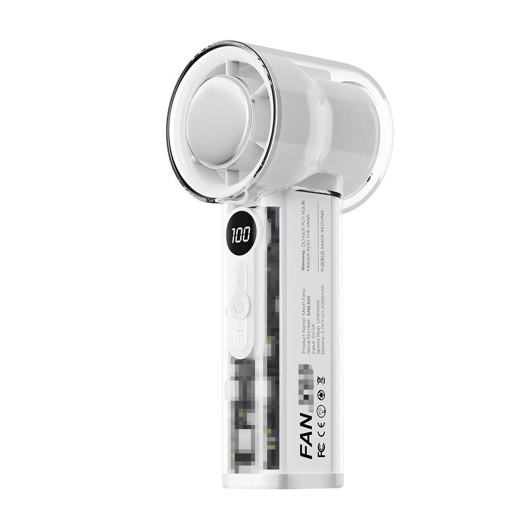 Portable Handheld Fan Compact Size With LED Display and Adjustable Speeds Battery Operated