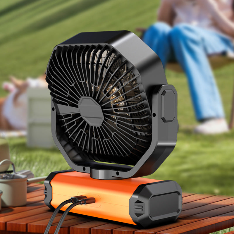 Portable Battery Operated Fan with LED Light and Multiple Speeds Unisex