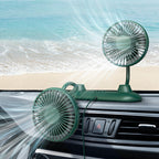Dual Adjustable USB Powered Desktop Fan with Flexible Heads Quiet Portable Cooling
