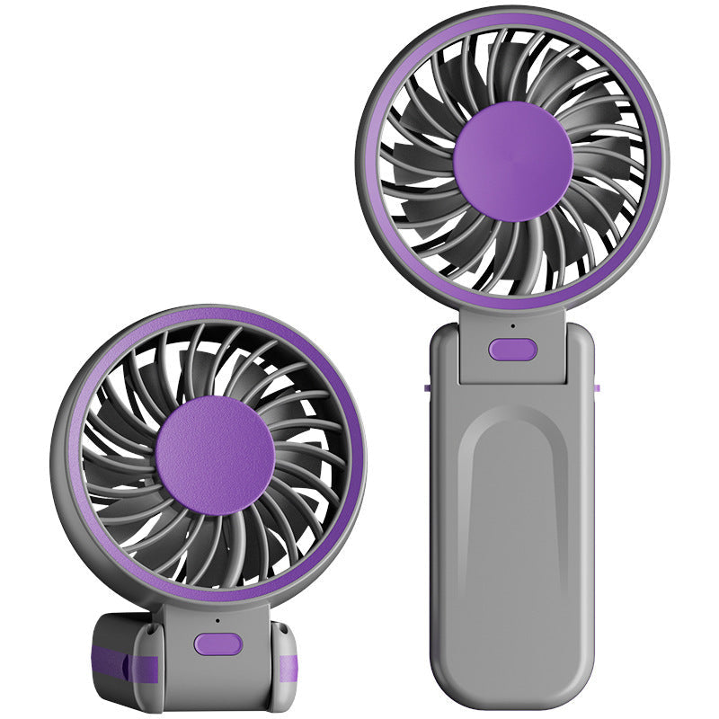 Handheld Cooling Fan Portable Rechargeable Quiet Operation Adjustable Stand Compact Design