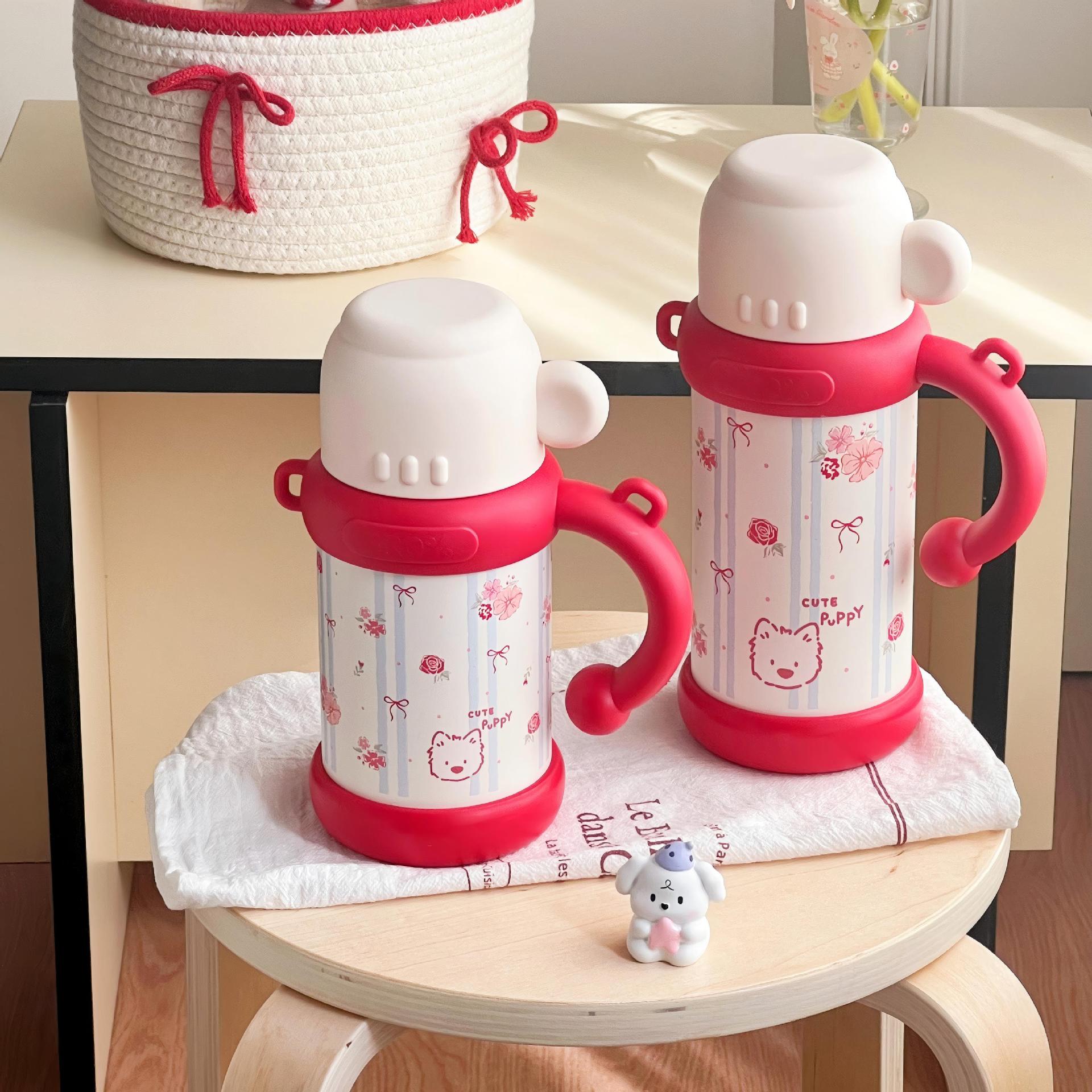 Insulated Floral Pattern Thermos Bottle for Women Leak-Proof Travel Water Flask