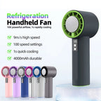 Women Multifunctional Hand Fan Portable Rechargeable Digital Display Pink Compact