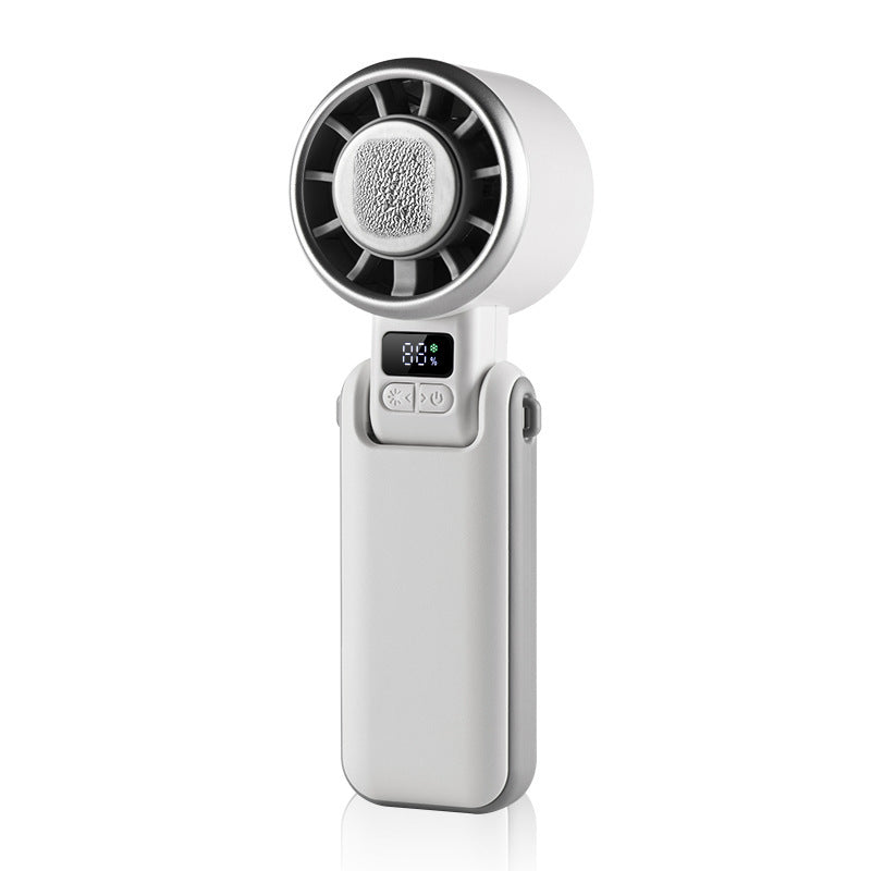 Ladies Portable Multifunctional Fan with LED Display 3-Speed Handheld Desktop