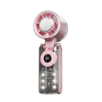 Portable USB Rechargechargeable Fan with LED Light and Multiple Speeds Compact Design