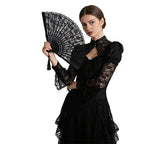Women Lace Fan Elegant Foldable Handheld Accessory for Special Occasions
