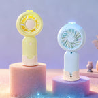 Portable Battery-Operated Fan with LED Light Lightweight Rechargeable Personal Cooling Fan
