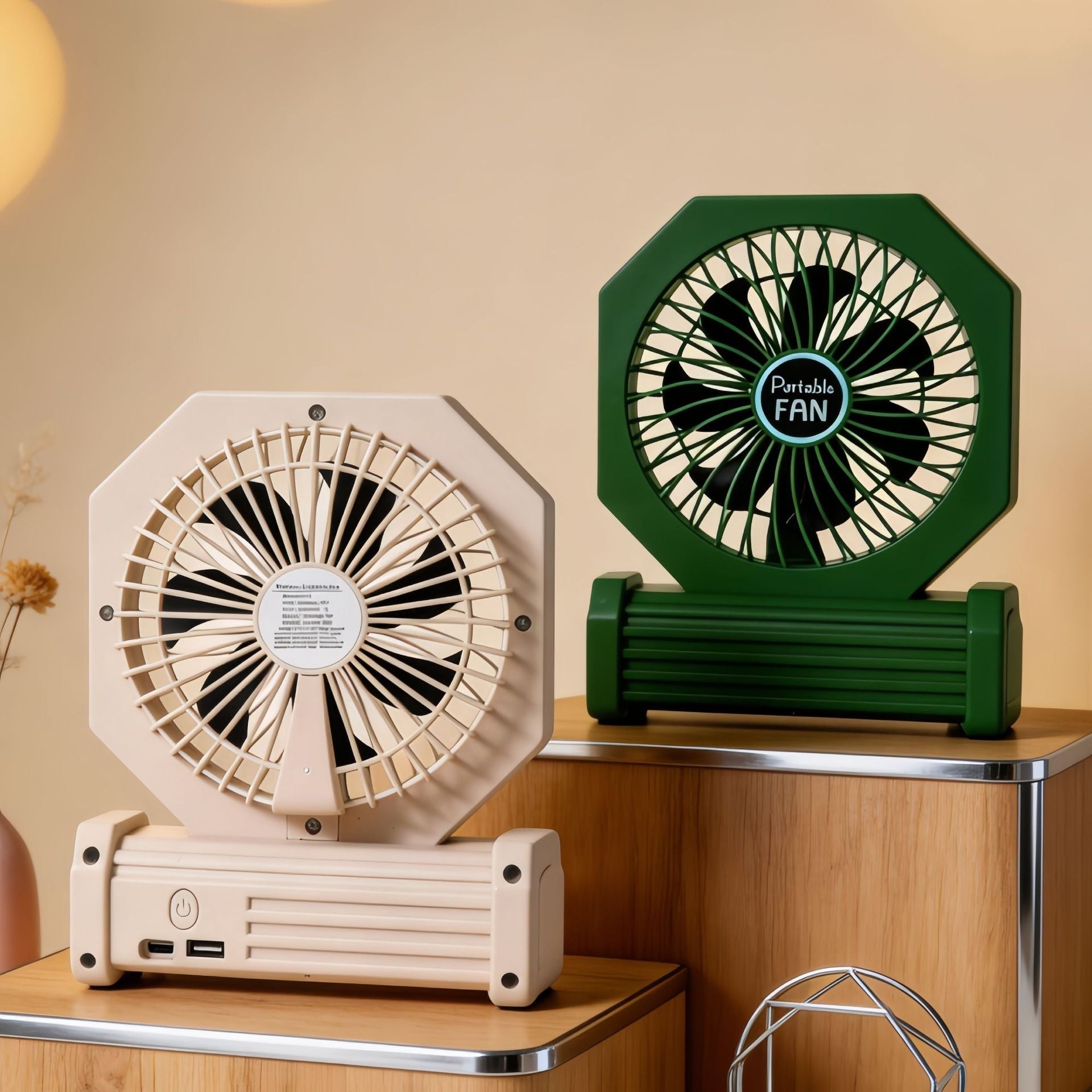 Portable Table Fan with Flexible Tilt USB Powered Compact Lightweight Quiet Design