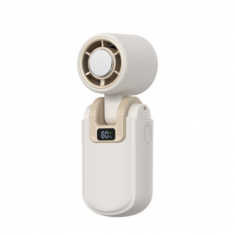 Portable Handheld Cooling Fan with Digital Display Rechargeable Foldable Compact Design