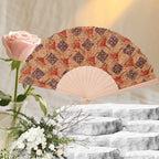 Handmade Cork and Wood Ladies Fan Lightweight Elegant Portable Accessory