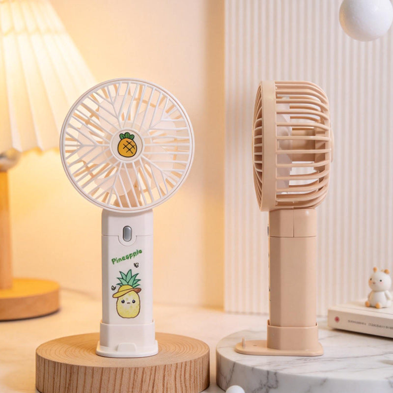 Portable USB Desk Fan With Built-In Battery Rechargeable Quiet Small Adjustable Blades