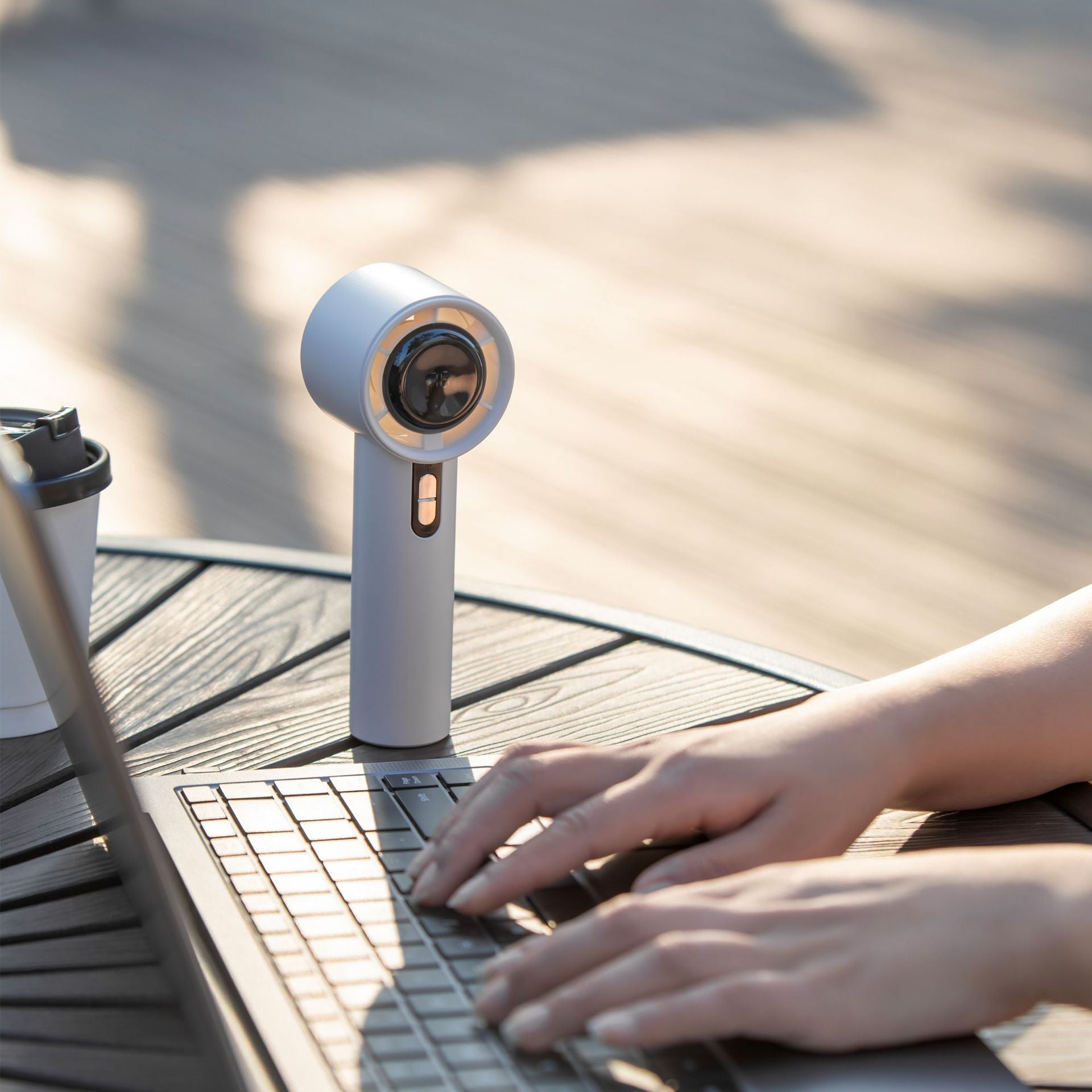 Portable Handheld Fan Rechargeable USB with Adjustable Speeds and Digital Display Lightweight Ergonomic Design