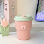 Reusable Women's Drinking Cup with Integrated Straw Leak-Proof Lid BPA-Free Dishwasher Safe