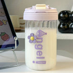 Ladies Insulated Water Bottle Double Wall Flip Lid Flower Design Reusable Eco-Friendly