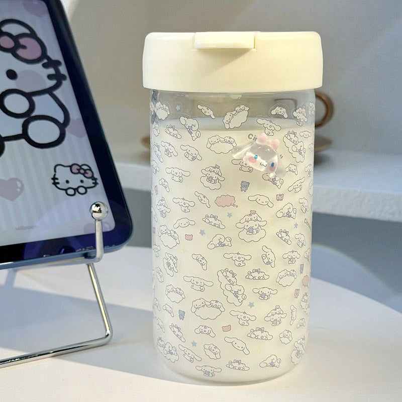 Insulated Plastic Water Bottle for Women with Playful Animal Motif Flip-Top Lid Lightweight Portable