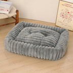 Plush Pet Bed with High Edge Non-Slip Bottom Soft Cozy Dog Cat Bed