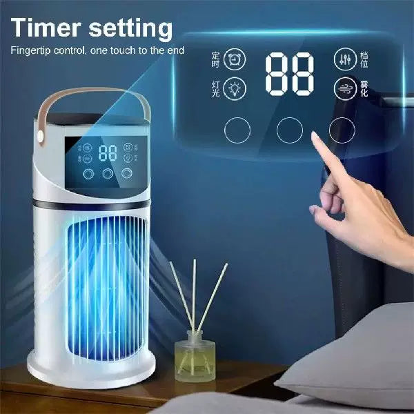 Portable Tower Evaporative Air Cooler with LED Touch Display and Programmable Thermostat