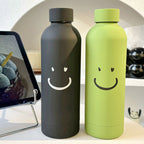 Women’s Stainless Steel Insulated Water Bottle Leak-Proof Smiley Face Design