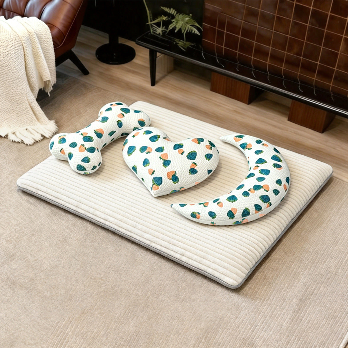Harrow Cat Bed Bamboo Eco-Friendly Comfortable Padded Mattress Removable Cover