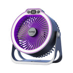Table Fan With Multiple Speeds and Integrated LED Lighting Compact Quiet Design