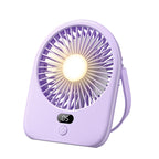 Rechargeable LED Desk Fan with Digital Display Portable Adjustable Angle Cordless
