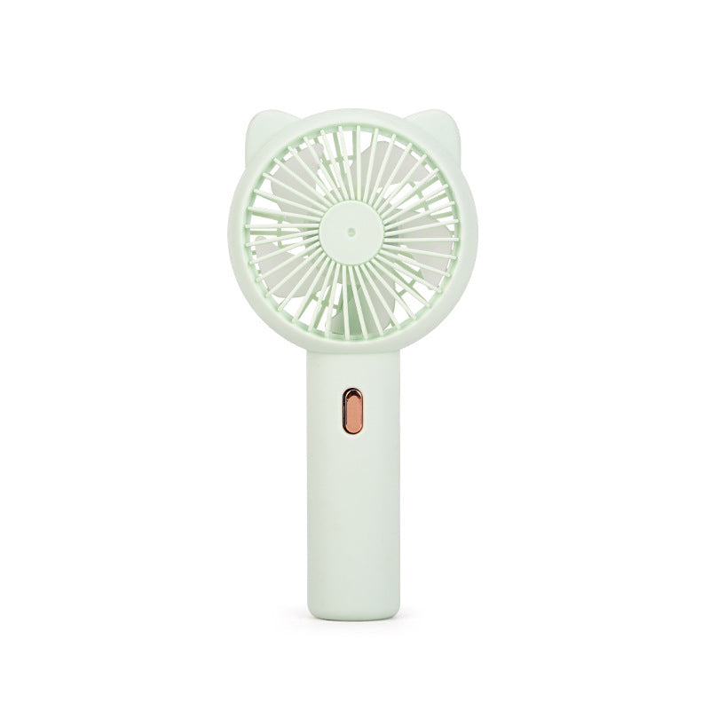 Portable Mini Fan with Cat Ears, 3 Speeds, Rechargeable Battery, Compact Size