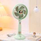 Portable USB Table Fan Rechargeable Battery 3-Speed Adjustable Head Quiet