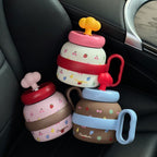 Unisex Coffee Pot Playful Colorful Design Durable Material Spill-Proof Lid Handle