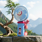 Portable Mini Handheld Fan Rechargeable USB Compact Lightweight with Animal Design