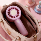 Women Portable Mini Fan with LED Light USB Rechargeable Compact Handheld Fan
