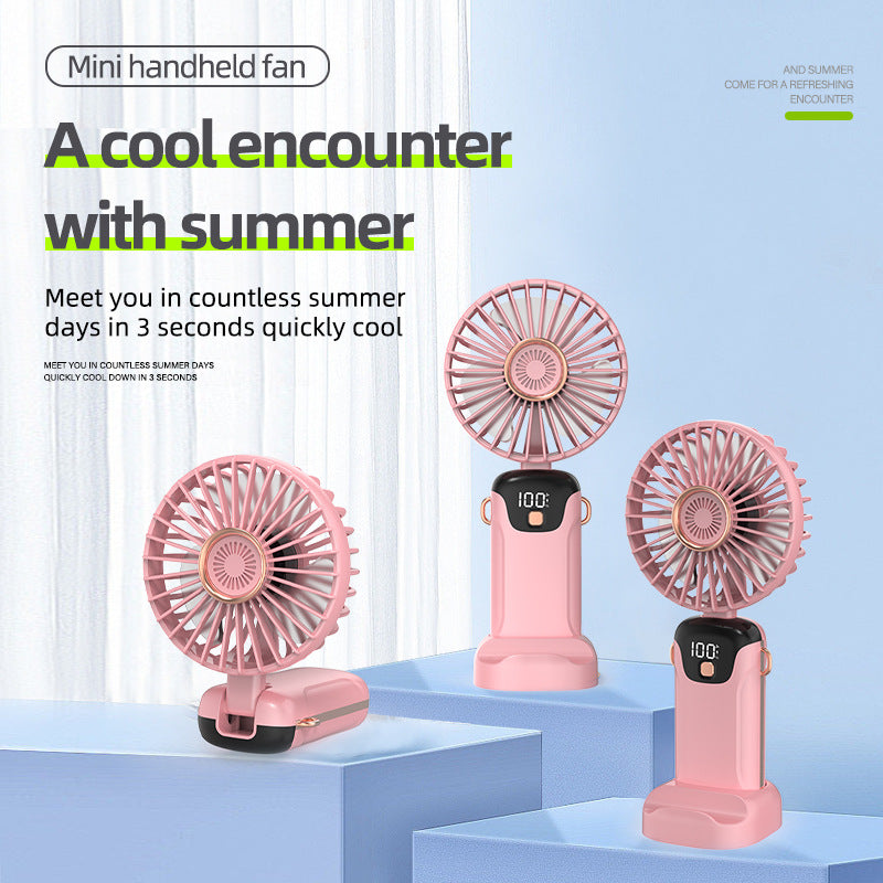 Portable Table Fan Battery Operated with LED Display and Multiple Speeds