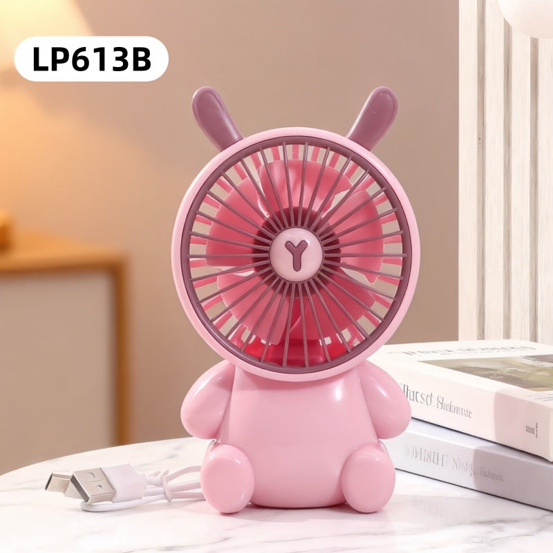 Ladies Table Fan USB-Powered Compact Animal Design Adjustable Airflow Desk Fan