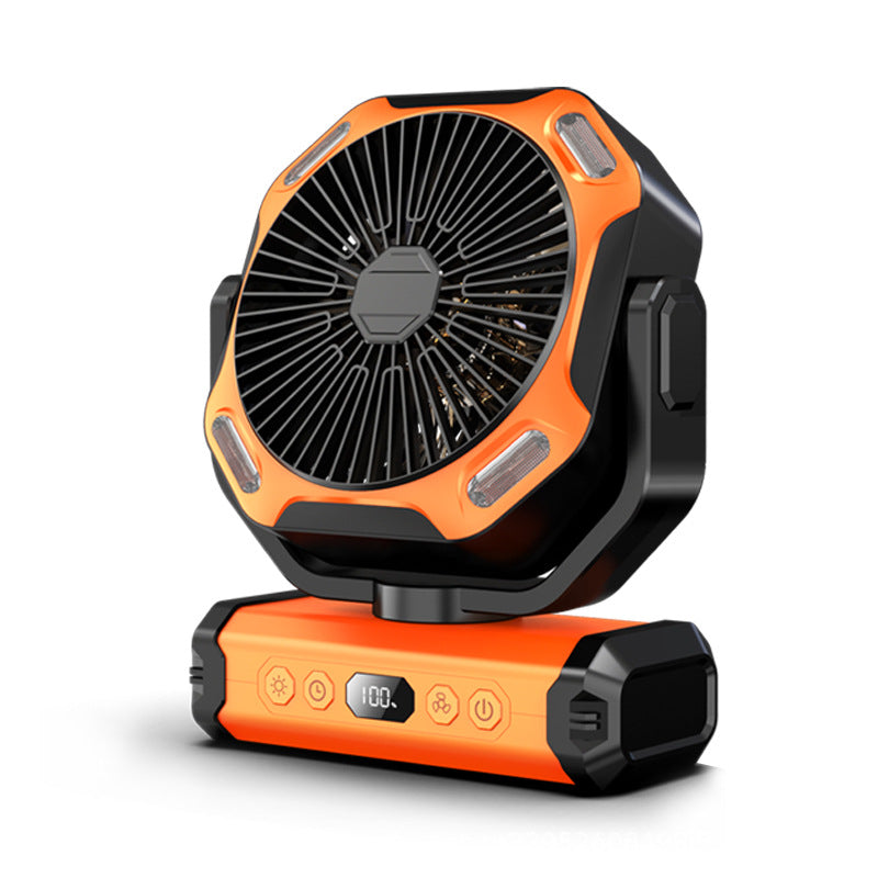 Portable Battery Operated Fan with LED Light and Multiple Speeds Unisex