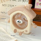 Portable Table Fan Compact Quiet Operation Adjustable Speeds Long Battery Life Cute Design for Women