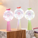 Portable USB Handheld Fan with LED Light and Variable Speed Control for Women