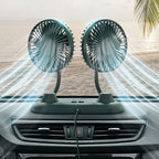 Dual Adjustable USB Powered Desktop Fan with Flexible Heads Quiet Portable Cooling