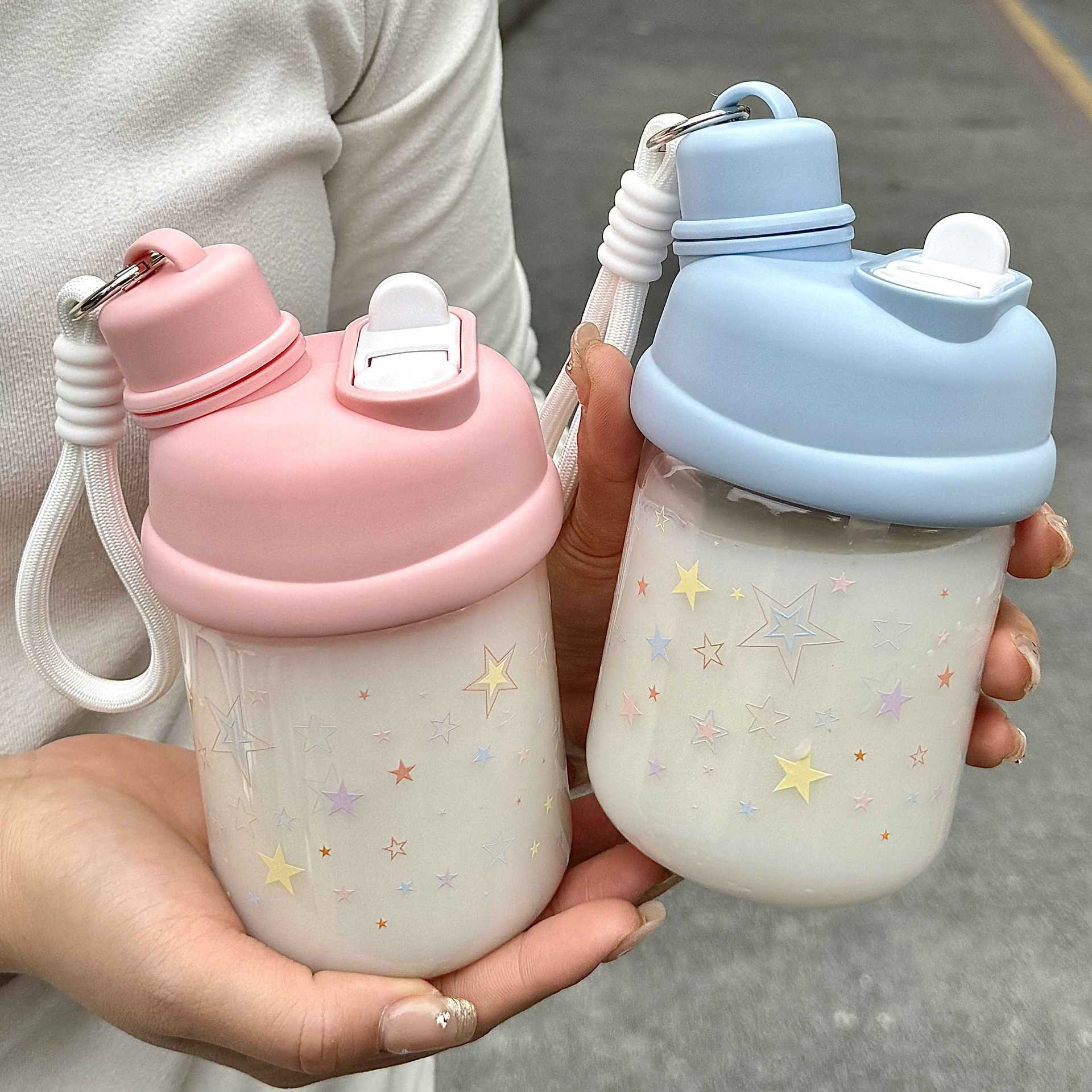 Women’s Insulated Drink Bottle with Dual Lid System Leak-Proof BPA-Free Star Design