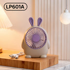 Ladies Portable Hand Fan with Playful Moose Design USB Rechargeable Lightweight Handheld Fan