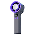 Portable Mini Fan Rechargeable Battery Compact Lightweight with LCD Display