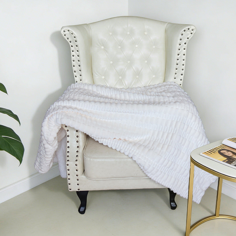 Brehn Women’s Cozy Structured Fleece Blanket Ultra-Soft Warm Textured Throw Blanket