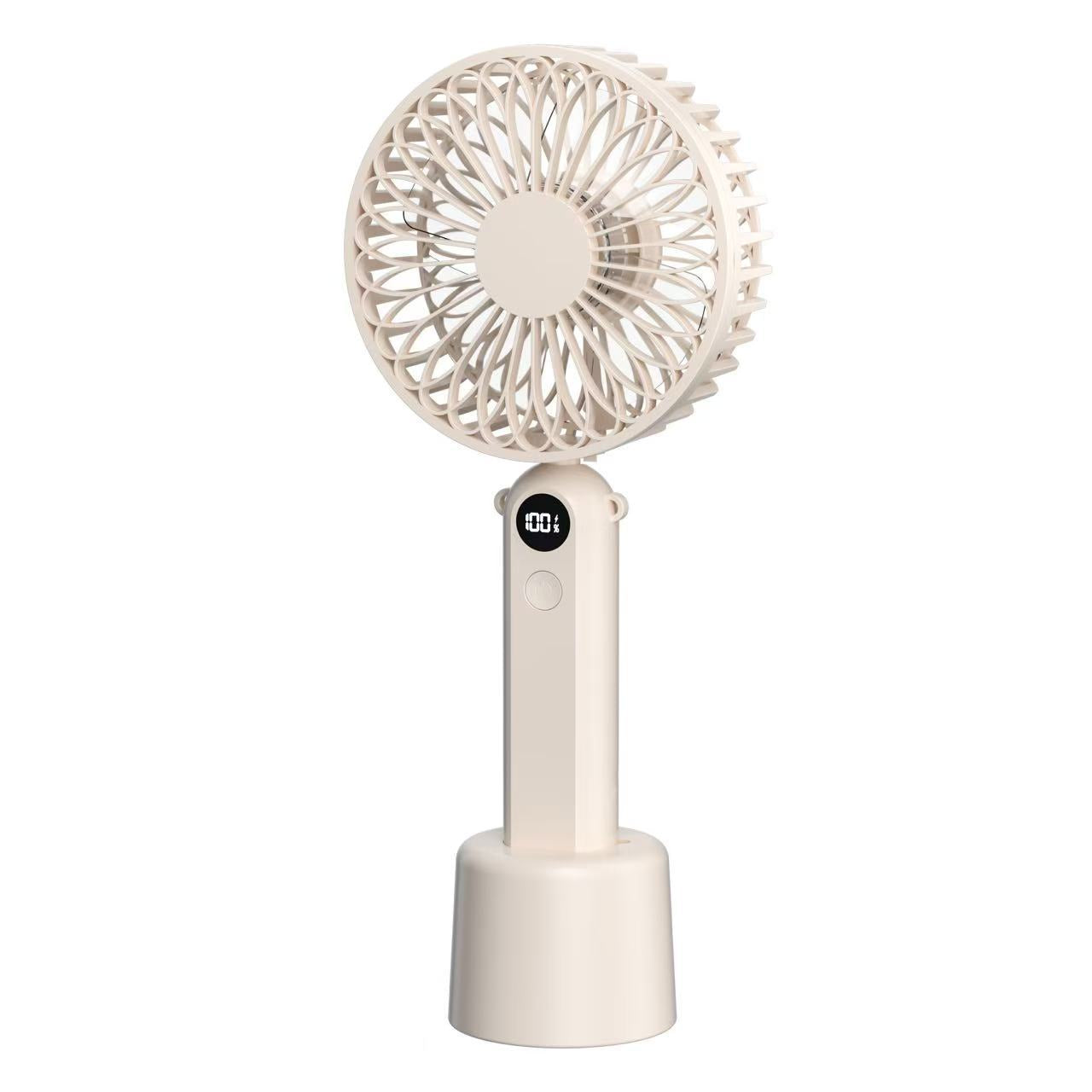 Portable Handheld Fan Battery Operated Compact Lightweight with Multiple Speeds and Battery Life Display