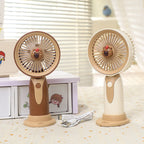 Portable USB Hand Fan for Women with Creative Animal Design Rechargeable Compact Handheld Fan