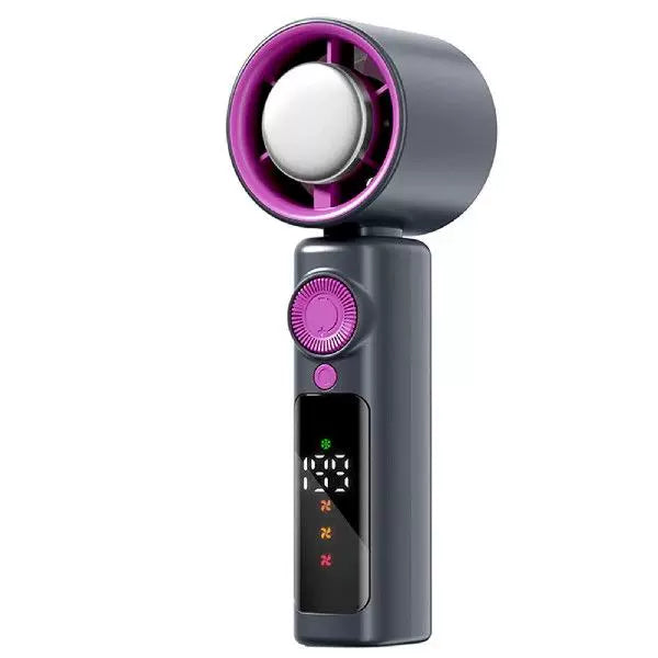 Wireless Compact Turbine Air Circulator Bladeless Fan with LED Display USB-C Rechargeable