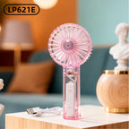 Women’s Portable Mini Handheld Fan USB Rechargeable Ergonomic Design Lightweight Personal Cooling