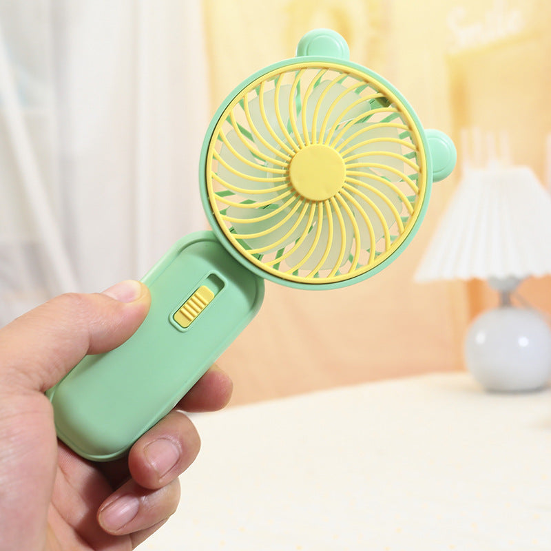 Portable Handheld Fan Lightweight Battery Operated Cute Bear Design for Women and Kids