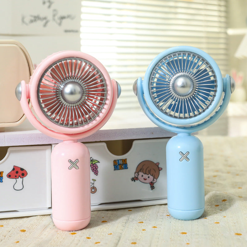 Portable USB Rechargeable Hand Fan with Adjustable Speed and Cute Animal Design for Women