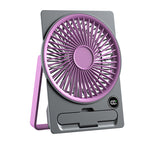 Ladies Table Fan Compact Quiet Operation Adjustable Tilt LED Display