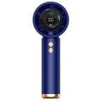 Harrow Portable Handheld Fan with Digital Temperature Display Rechargeable USB