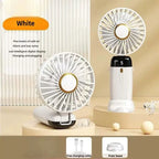 Foldable Rechargeable Hand Fan USB Portable Quiet Desk Fan with LED Display and Detachable Base