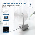 Foldable Rechargeable Handheld Fan with Power Bank and Dual USB Ports Unisex One-Size