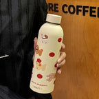 Women's Insulated Stainless Steel Water Bottle Double-Walled Vacuum Leak-Proof Animal Design